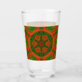 Oranje en groene Kaleidoscope Glass Tumbler (Voorkant)