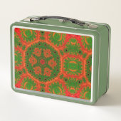 Oranje en groene Kaleidoscope Lunch Box (Achterkant)
