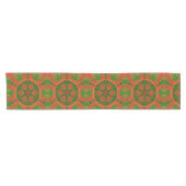 Oranje en groene Kaleidoscope Table Runner Korte Tafelloper (Horizontaal)