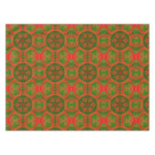 Oranje en groene Kaleidoscope Tablecloth Tafelkleed (Voorkant (Horizontaal))