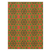 Oranje en groene Kaleidoscope Tablecloth Tafelkleed (Voorkant)