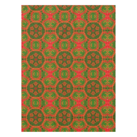Oranje en groene Kaleidoscope Tablecloth Tafelkleed (Voorkant)