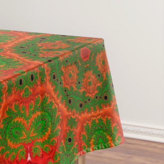 Oranje en groene Kaleidoscope Tablecloth Tafelkleed (Voorbeeld)