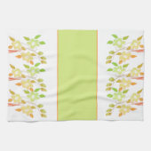 Oranje en groene keukenhanddoeken, geaccentreerd o theedoek (Horizontaal)
