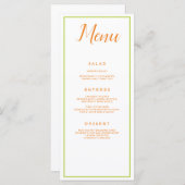Oranje en groene klassieker menu (Voorkant / Achterkant)
