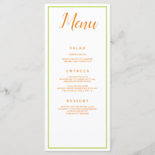 Oranje en groene klassieker menu