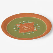 Oranje en groene kleppen papieren bordje (Gekanteld)