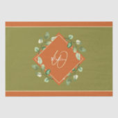 Oranje en groene kleppen tissuepapier (Voorkant)