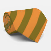 oranje en groene kleurenstrips stropdas (Opgerold)