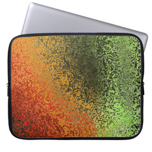 Oranje en groene laptophoes van topklasse laptop sleeve