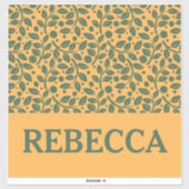 Oranje en groene lederen patroonbagage sticker (Vel)