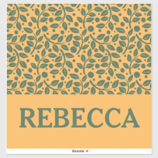 Oranje en groene lederen patroonbagage sticker