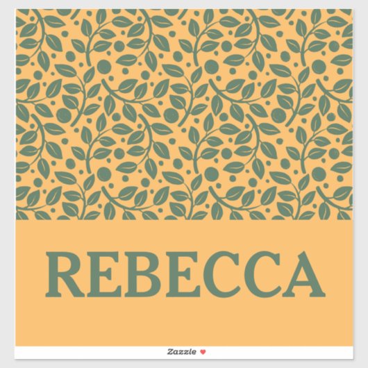 Oranje en groene lederen patroonbagage sticker (Vel)