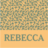 Oranje en groene lederen patroonbagage sticker (Voorkant)