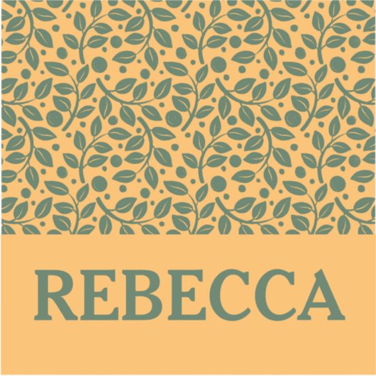 Oranje en groene lederen patroonbagage sticker (Voorkant)