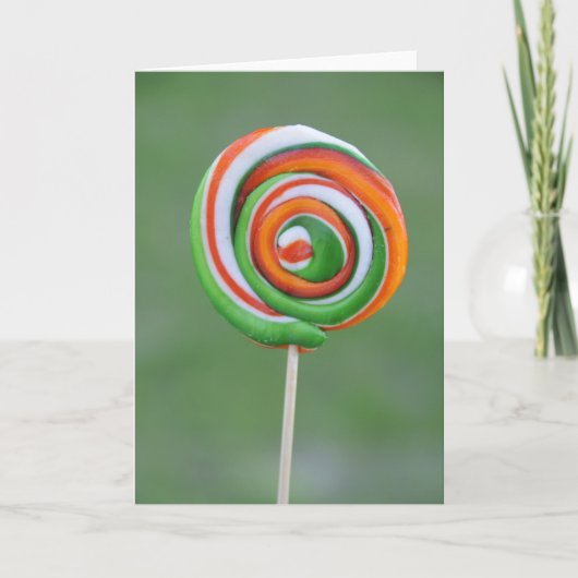 Oranje en groene lolly kaart (Voorkant)