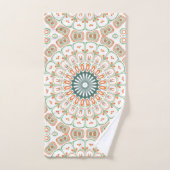 Oranje en groene mandala bad handdoek (Handdoek)