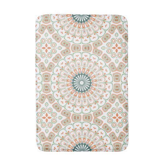 Oranje en groene mandala badmat (Voorkant Verticaal)