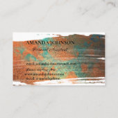 Oranje en groene minimalistische moderne professio visitekaartje (Achterkant)