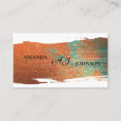 Oranje en groene minimalistische moderne professio visitekaartje (Voorkant)