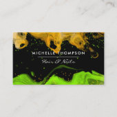 Oranje en groene neongrenzen visitekaartje (Voorkant)