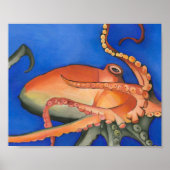 Oranje en groene octopus poster (Voorkant)