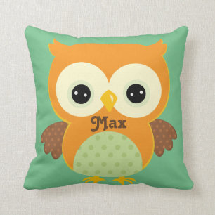 Oranje en groene Owl Keepomwille Cushion Baby Cusf Kussen