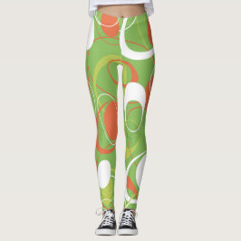 Oranje en groene Saturnus Rings Leggings