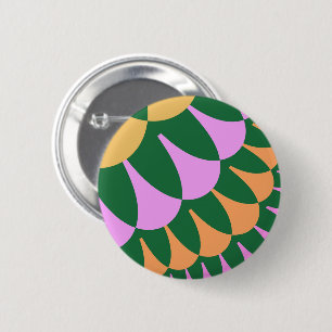 Oranje en groene schalen ronde button 5,7 cm
