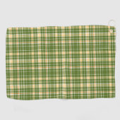 Oranje en groene Schotse Plaid Golfhanddoek (Horizontaal)