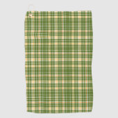 Oranje en groene Schotse Plaid Golfhanddoek (Voorkant)