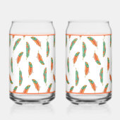 Oranje en groene veer glas (Links)