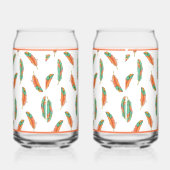 Oranje en groene veer glas (Rechts)