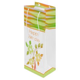 Oranje en groene vloerbedekking wijn cadeautas