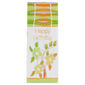 Oranje en groene vloerbedekking wijn cadeautas (Voorkant)