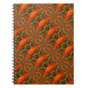 Oranje en groene vormen Abstract kunstNotitieboek Notitieboek