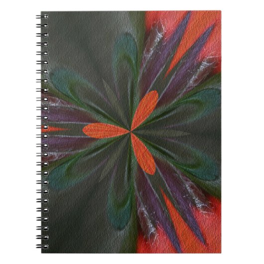 Oranje en groene vormen Abstract kunstNotitieboek Notitieboek (Voorkant)