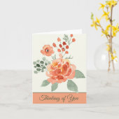 Oranje en groene waterverf floral aanpasbaar kaart (Gele Bloem)