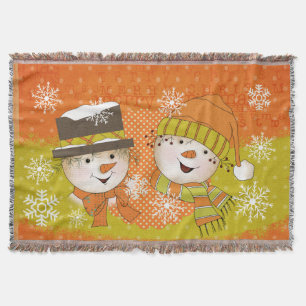 Oranje en groene wintervakantie deken