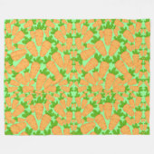Oranje en groene wortelen fleece deken (Voorkant (Horizontaal))