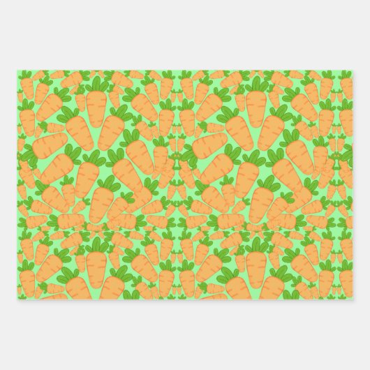 Oranje en groene wortelen inpakpapier vel (Voorkant 3)