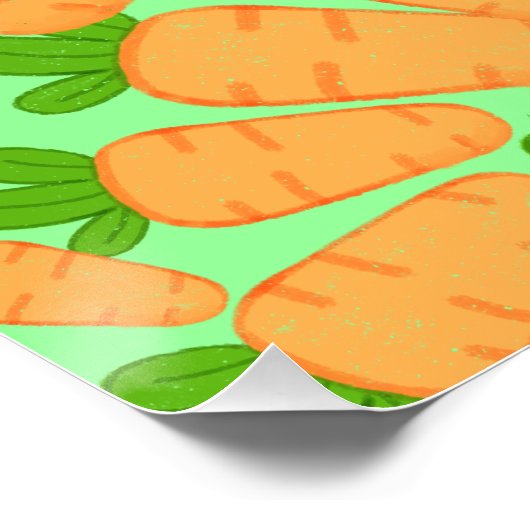Oranje en groene wortelen perfect poster (Hoek)
