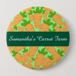 Oranje en groene wortelen ronde button 4,0 cm