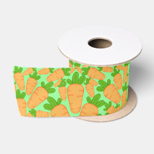 Oranje en groene wortelen satijnen lint