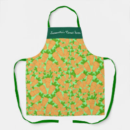 Oranje en groene wortelen schort