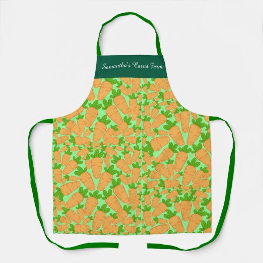 Oranje en groene wortelen schort (Voorkant)