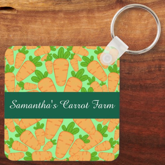 Oranje en groene wortelen sleutelhanger (Achterkant)