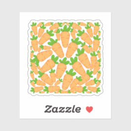 Oranje en groene wortelen sticker