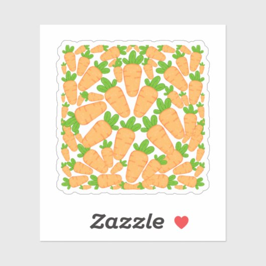 Oranje en groene wortelen sticker (Vel)