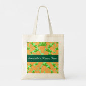 Oranje en groene wortelen tote bag (Achterkant)